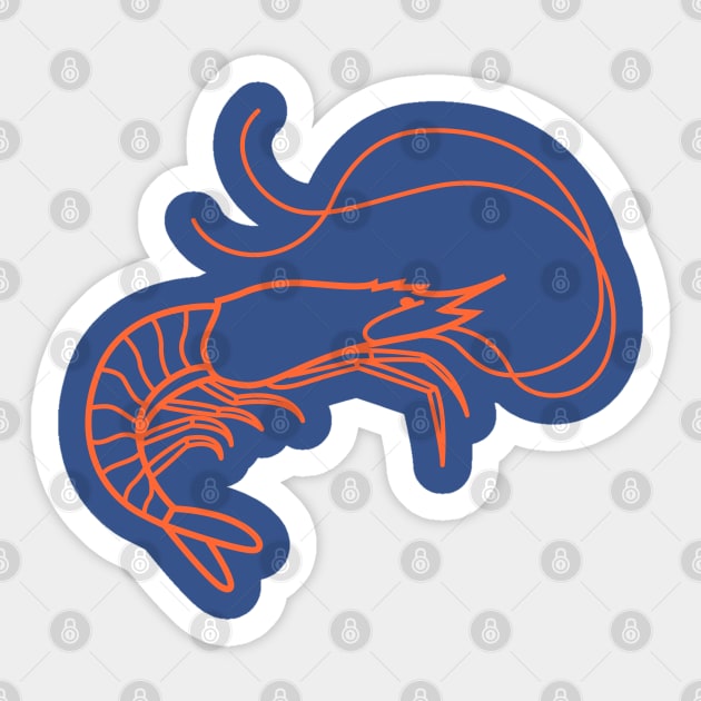 Shrimp Silhouette Sticker by Mako Design 